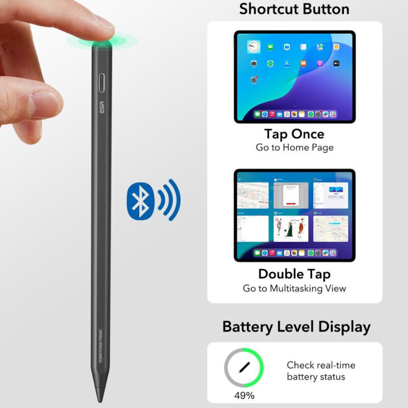 Stylus pencil pentru iPad, creion tableta Apple ESR Geo, negru