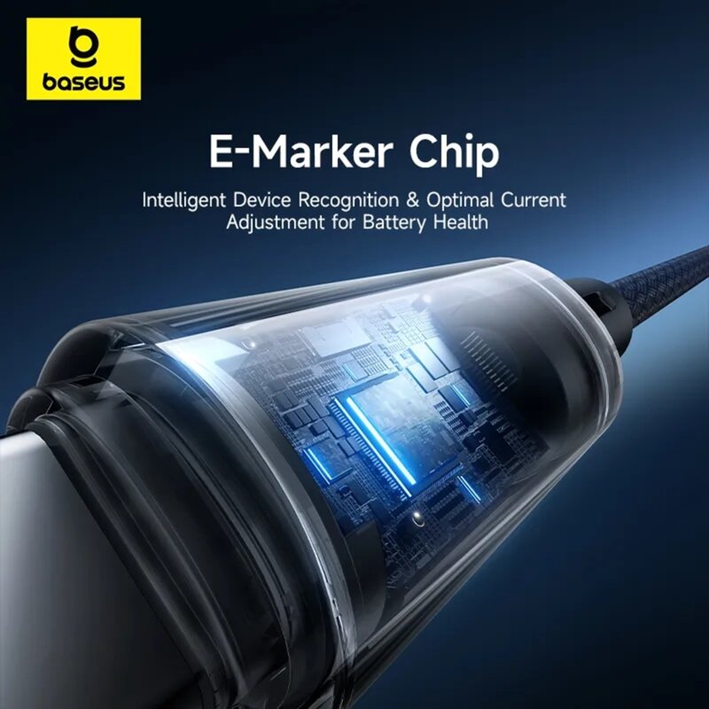 Cablu Fast Charge Macbook 100W Baseus Lit, 1m, negru, P10379000121-00