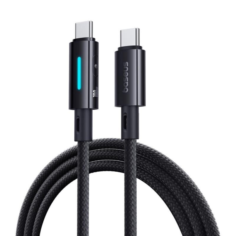 Cablu Fast Charge laptop 100W Baseus Lit, 2m, negru, P10379000121-01