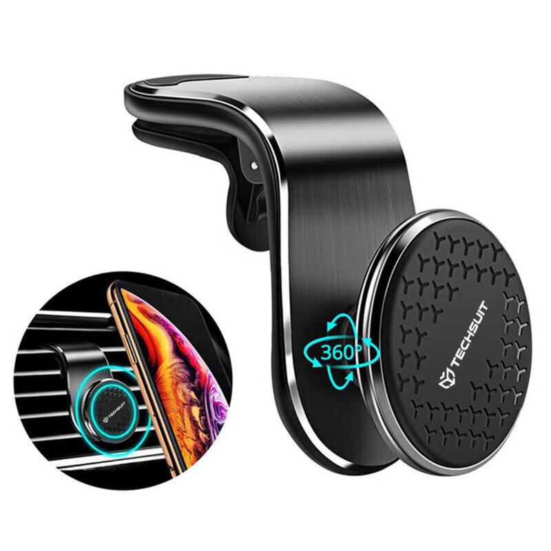 Suport auto magnetic Waterfall Techsuit AirGrip S8, negru/argintiu