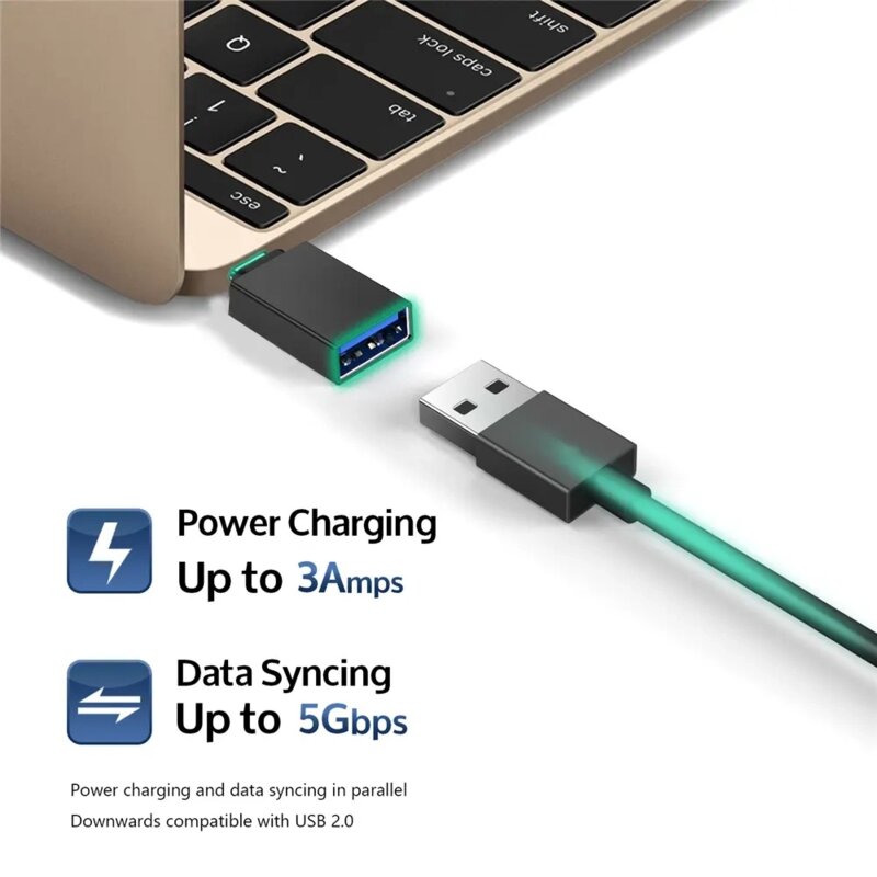 [Pachet 2x] Adaptor OTG, USB to Type-C, 3A, 5Gbps Techsuit DuoVoltX, A13