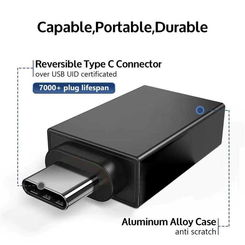 [Pachet 2x] Adaptor OTG, USB to Type-C, 3A, 5Gbps Techsuit DuoVoltX, A13