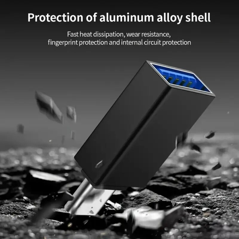 Adaptor OTG, USB la Type-C, 10Gbps Techsuit AluCoreX A14, negru