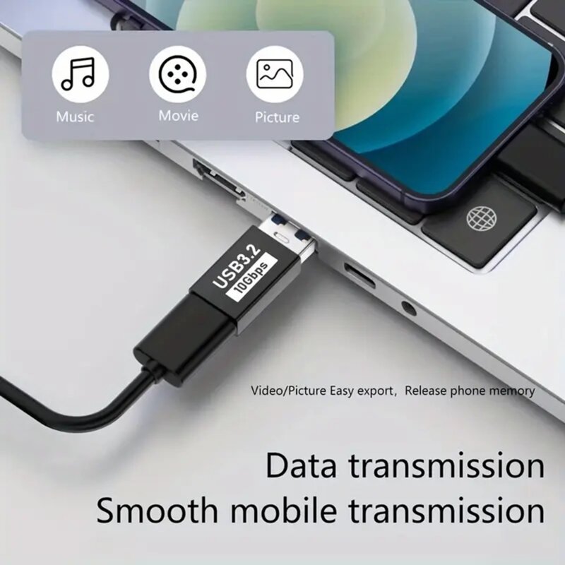 Adaptor OTG, USB la Type-C, 10Gbps Techsuit AluCoreX A14, negru