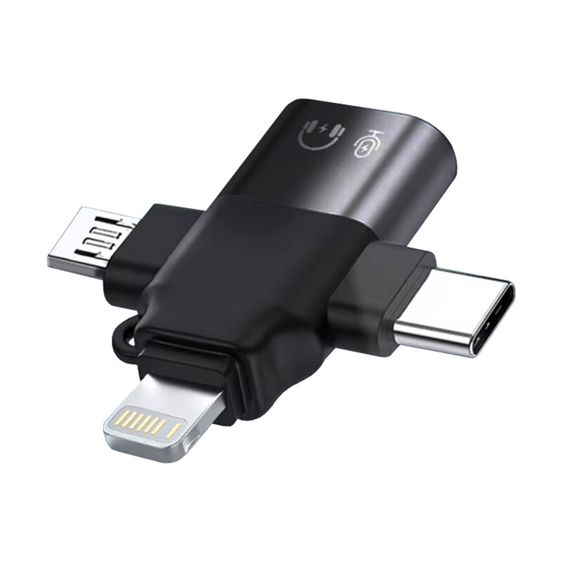 Adaptor OTG premium 4in1 Techsuit SoundVoltX A17, negru