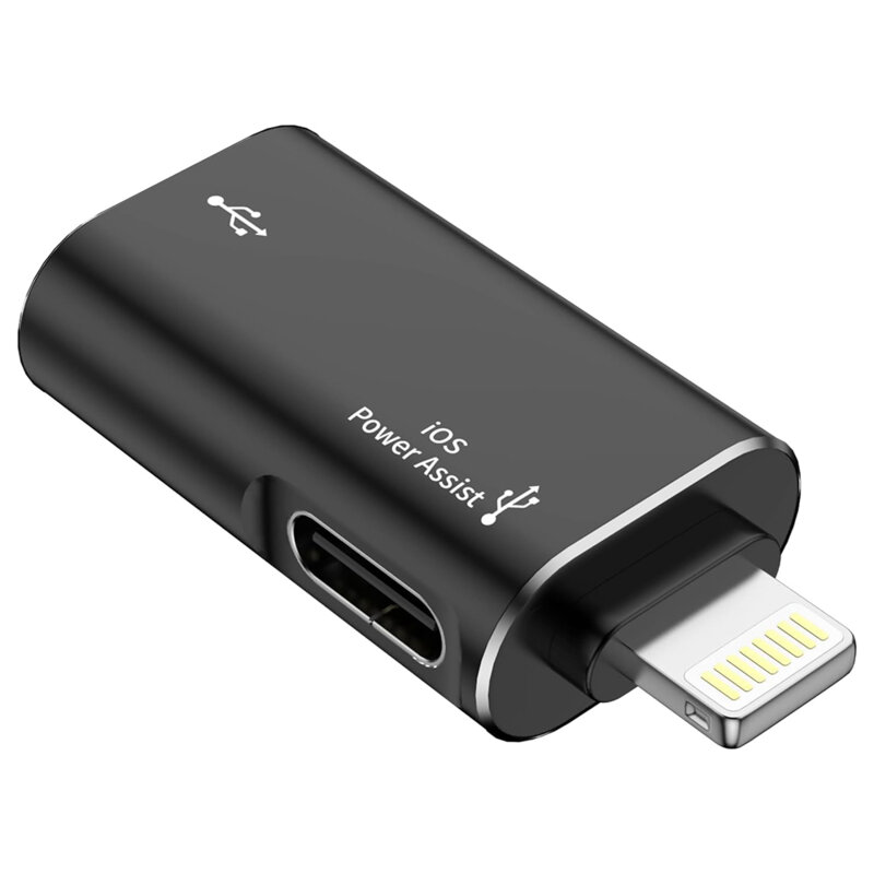 Adaptor OTG premium, USB la Lightning Techsuit AluVoltX A18, negru