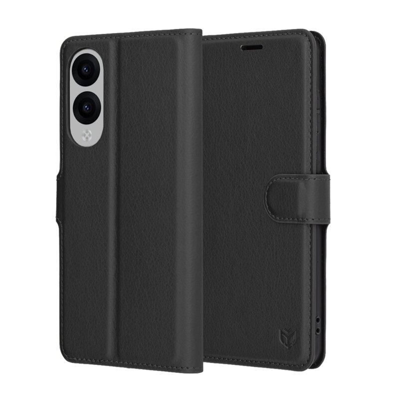 Husa Samsung Galaxy S25 Edge Techsuit Leather Folio, negru