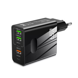 Incarcator priza GaN Fast Charge 65W Techsuit, negru, CHC1
