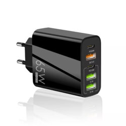 Incarcator retea USB Quick Charge 65W Techsuit, negru, CHC2