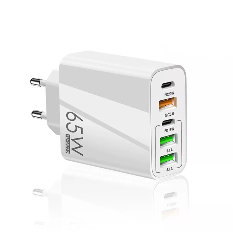 Incarcator retea USB Quick Charge 65W Techsuit, alb, CHC2