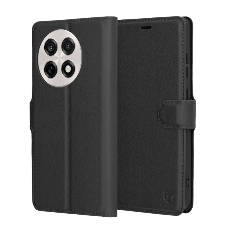 Husa OnePlus 13R Techsuit Leather Folio, negru
