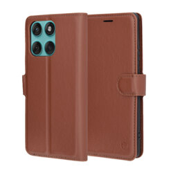 Husa Motorola Edge 60 Fusion Techsuit Leather Folio, maro