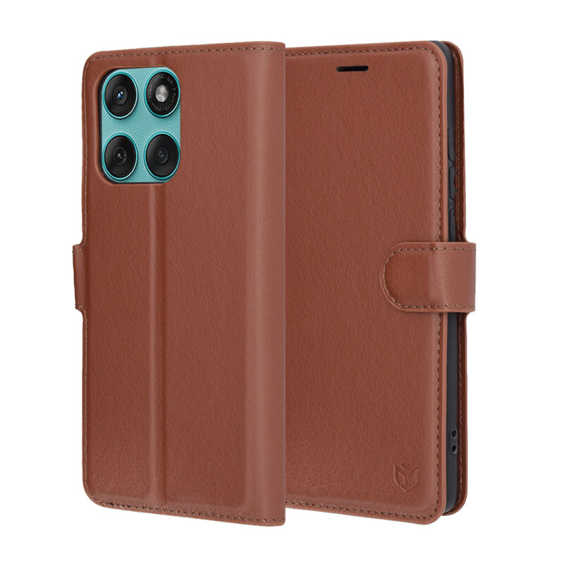 Husa Motorola Edge 60 Fusion Techsuit Leather Folio, maro