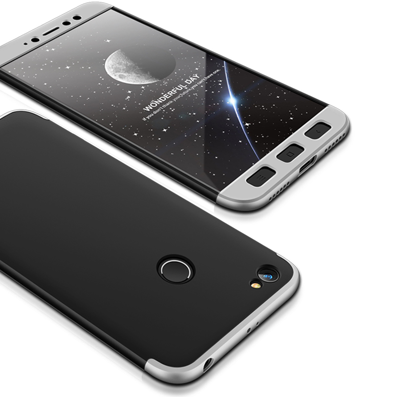 Husa Xiaomi Redmi Note 5A GKK 360 Full Cover Negru-Argintiu