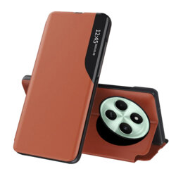 Husa Xiaomi Poco C75 Eco Leather View flip tip carte, portocaliu