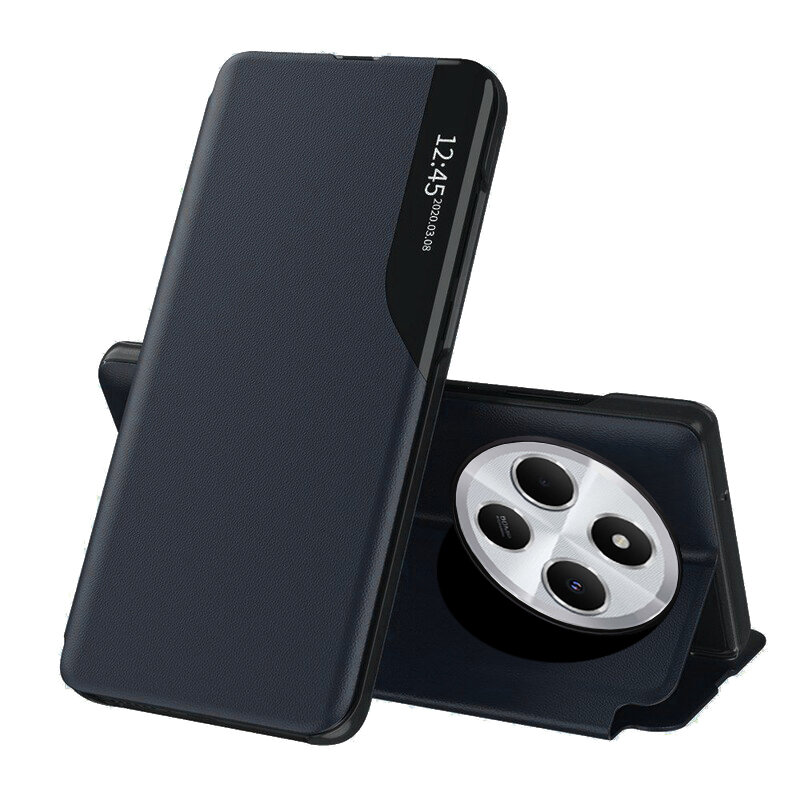 Husa Xiaomi Redmi 14C Eco Leather View flip tip carte, albastru