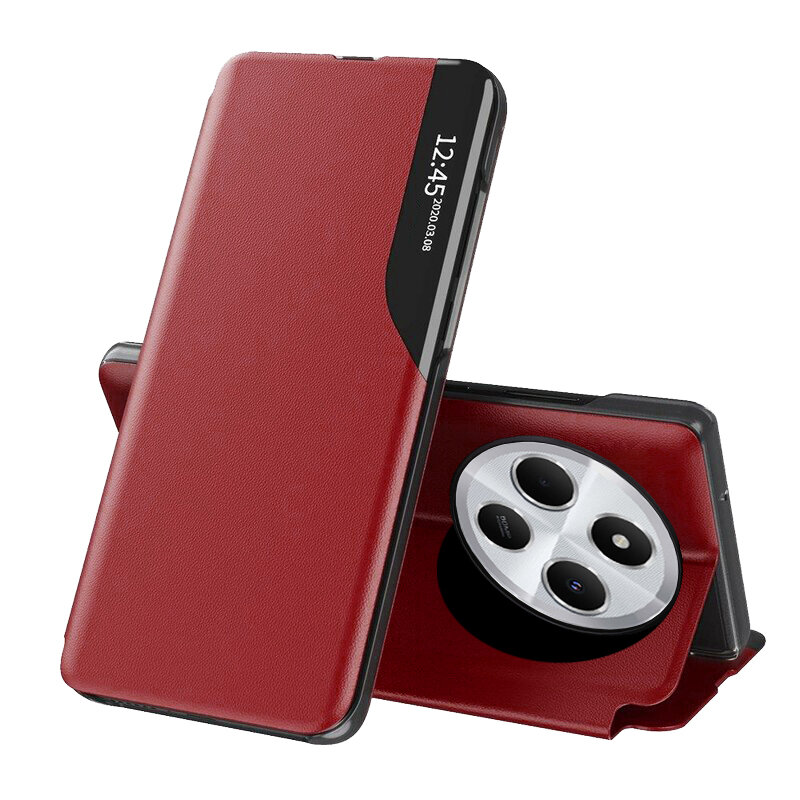 Husa Xiaomi Redmi 14C Eco Leather View flip tip carte, rosu