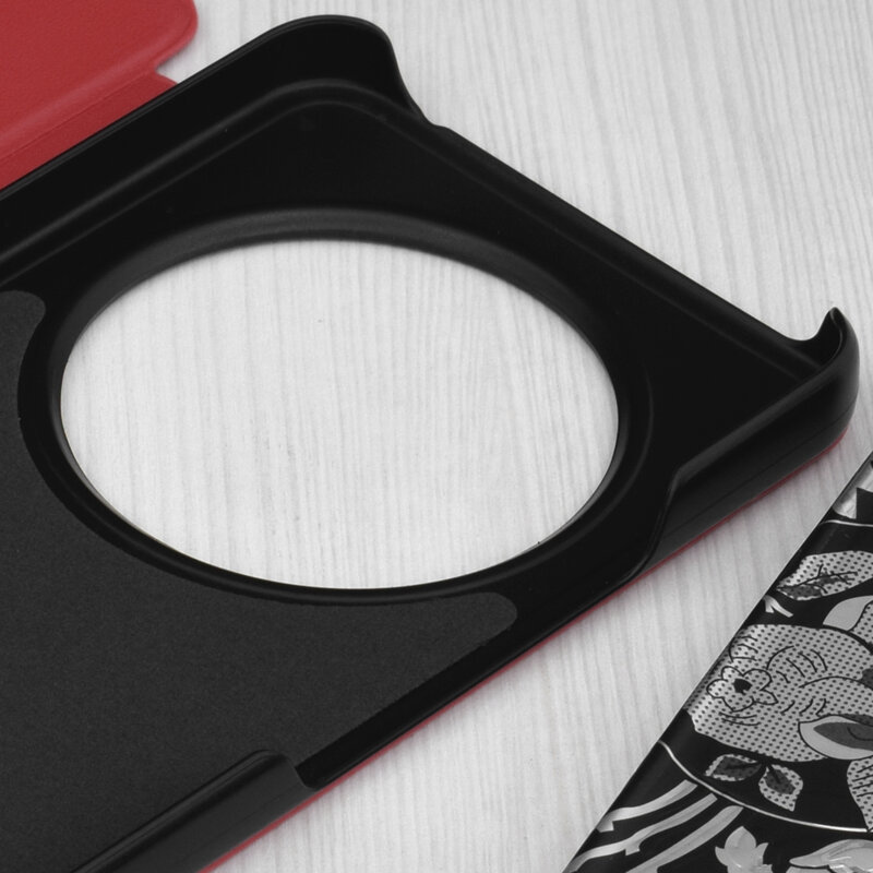 Husa Xiaomi Redmi 14C Eco Leather View flip tip carte, rosu