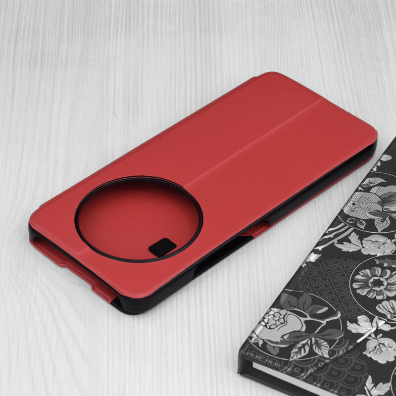 Husa Xiaomi Poco C75 Eco Leather View flip tip carte, rosu