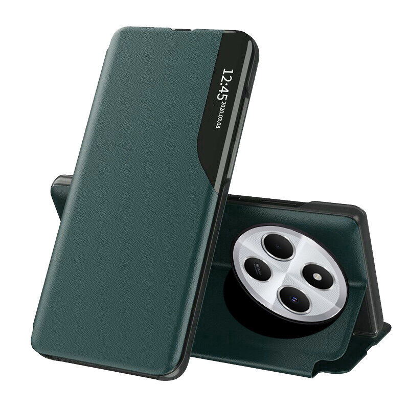 Husa Xiaomi Redmi 14C Eco Leather View flip tip carte, verde
