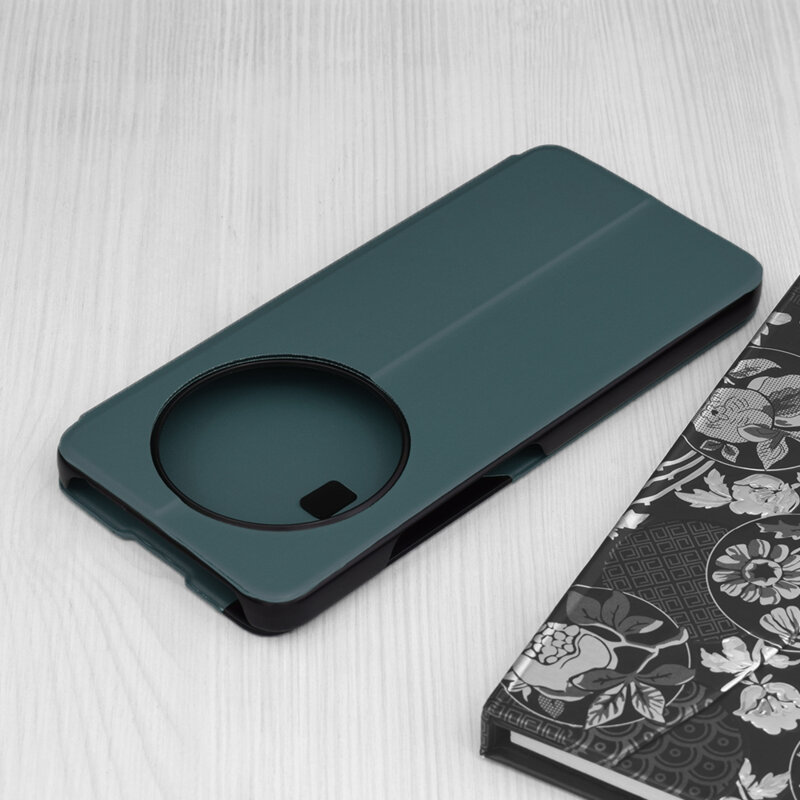 Husa Xiaomi Redmi 14C Eco Leather View flip tip carte, verde