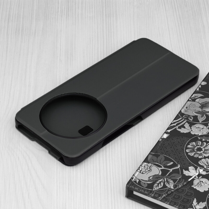 Husa Xiaomi Redmi 14C Eco Leather View flip tip carte, negru