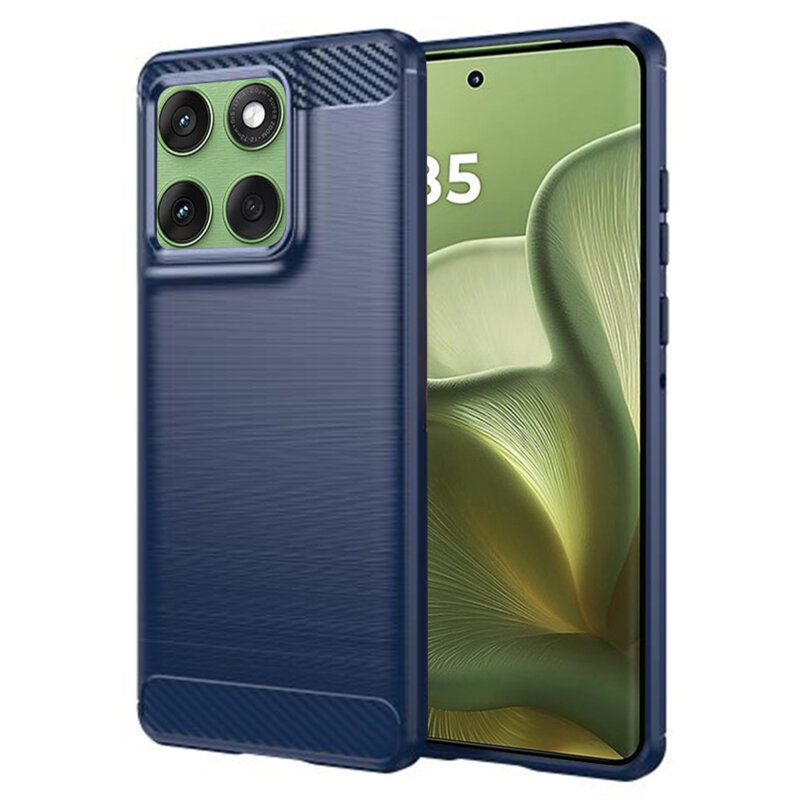 Husa Motorola Edge 60 Techsuit Carbon Silicone, albastru