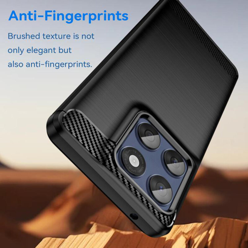 Husa Motorola Edge 60 Techsuit Carbon Silicone, albastru