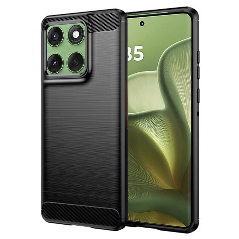 Husa Motorola Edge 60 Techsuit Carbon Silicone, negru