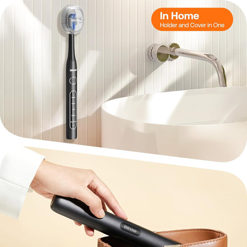 Periuta de dinti electrica sonica cu 8 capete Bitvae D2, negru