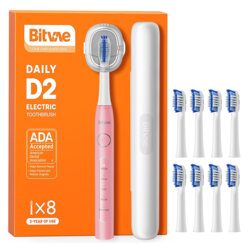 Periuta de dinti electrica sonica cu 8 capete Bitvae D2, roz