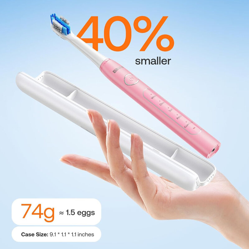 Periuta de dinti electrica sonica cu 8 capete Bitvae D2, roz