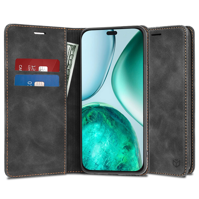 Husa piele Honor X8c Techsuit Confy Cover, negru