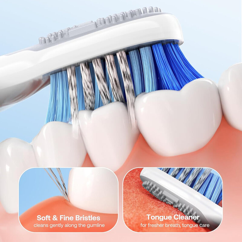 Periuta de dinti electrica sonica cu 8 capete Bitvae D2, alb