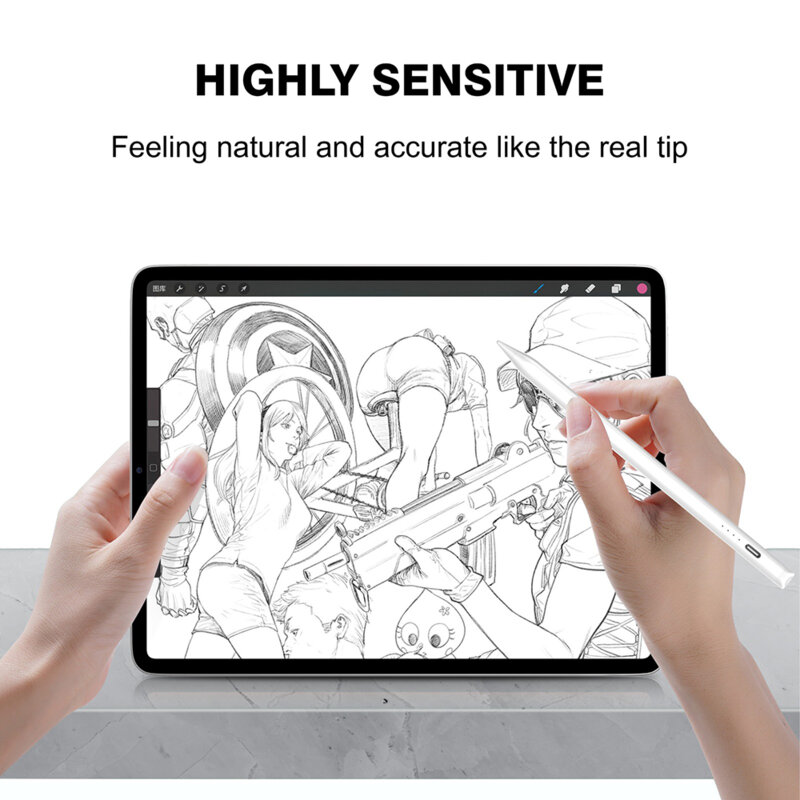 Stylus pen universal, creion touchscreen, 90mAh Lito T3, alb