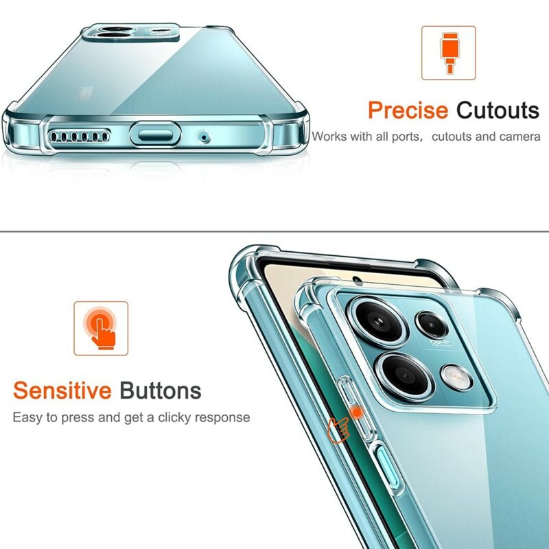 Husa Xiaomi Redmi Note 14S Techsuit Shockproof Clear Silicone, transparenta
