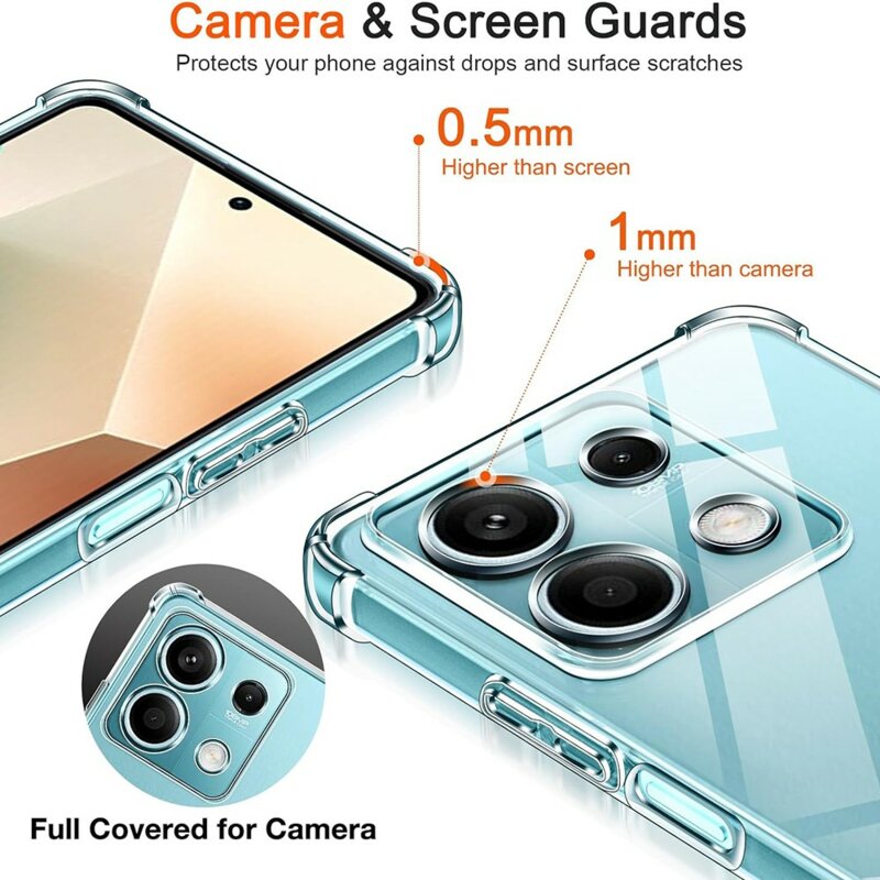 Husa Xiaomi Redmi Note 14S Techsuit Shockproof Clear Silicone, transparenta