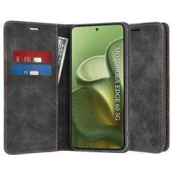 Husa piele Motorola Edge 60 Techsuit Confy Cover, negru