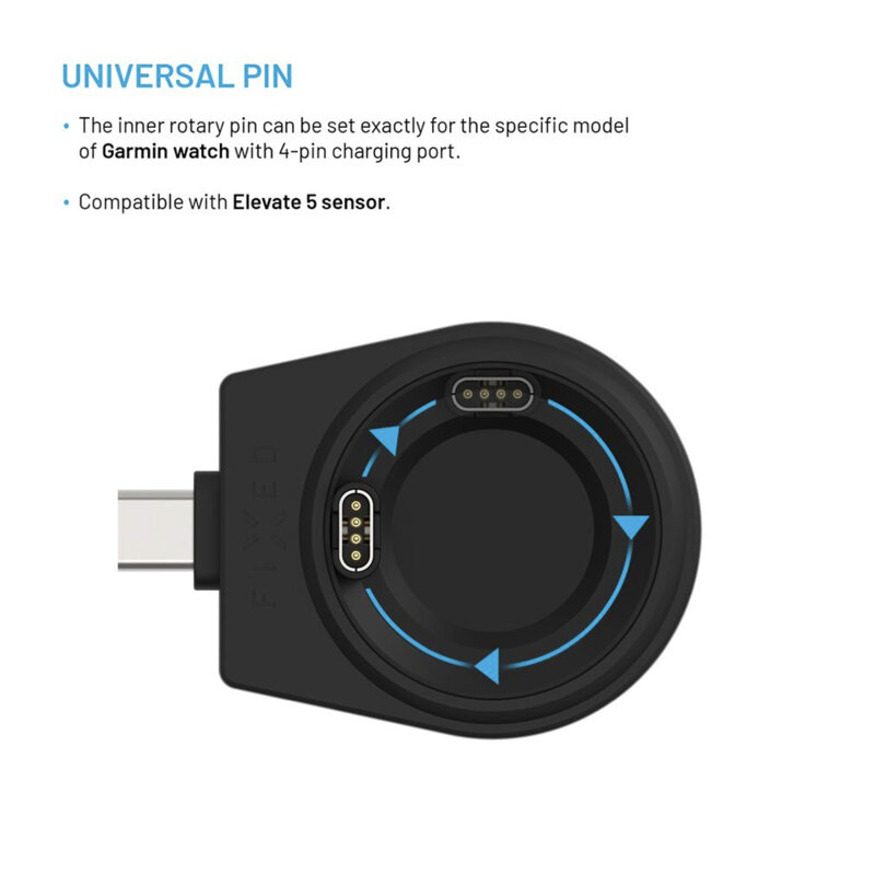 daptor Type-C pentru Garmin Smart Watch Fixed, 4-pin, FIXDW-GA-BK