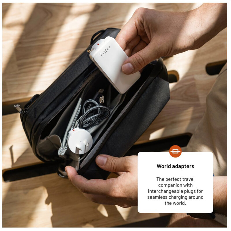 Incarcator GaN PD3.0 Type-C Fixed, slim, 45W, FIXCG45S-2CD-WH