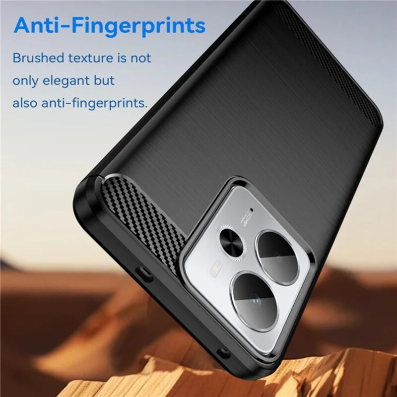 Husa Realme 14T Techsuit Carbon Silicone, negru