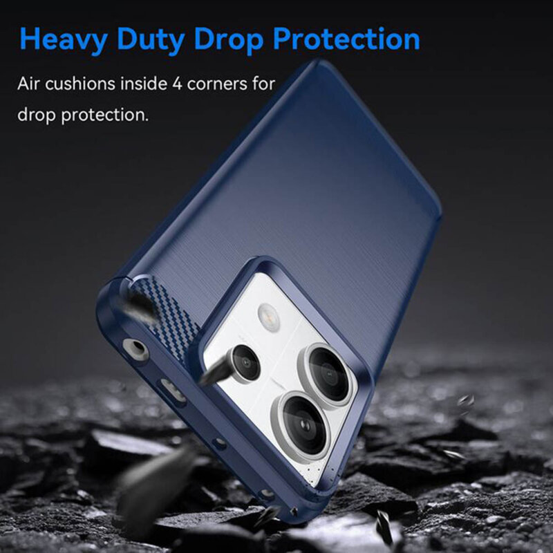 Husa Xiaomi Poco M7 Pro 5G Techsuit Carbon Silicone, negru