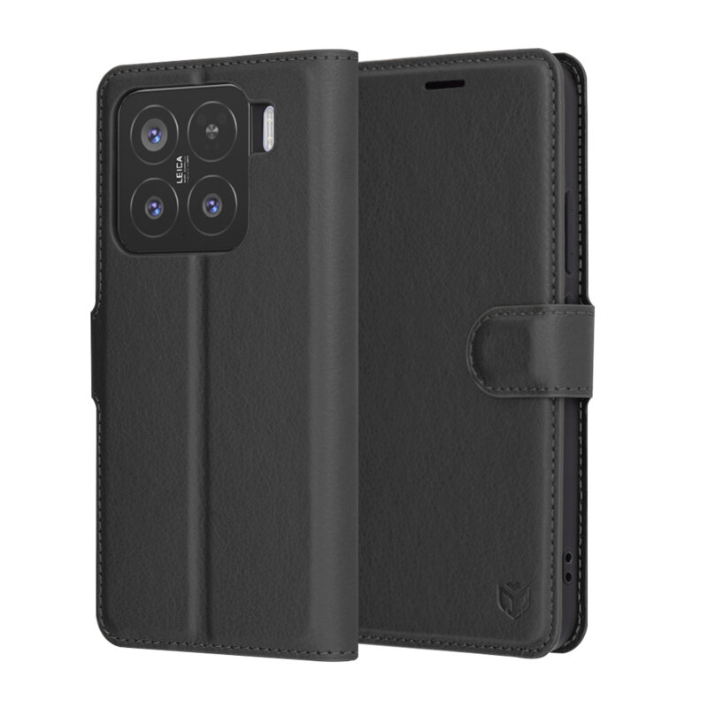 Husa Xiaomi 15 Techsuit Leather Folio, negru