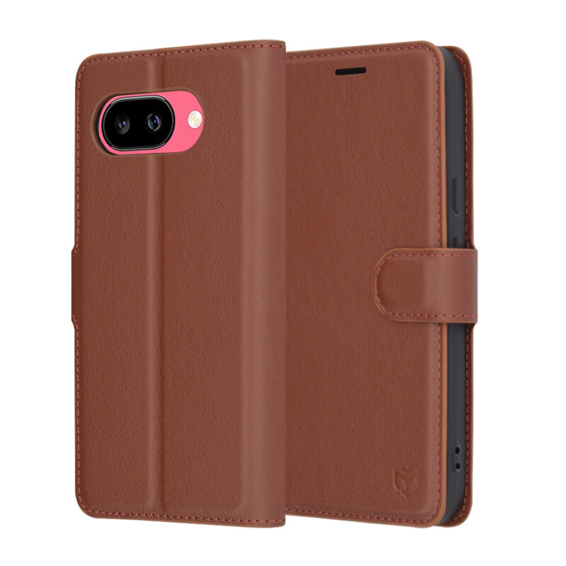 Husa Google Pixel 9a Techsuit Leather Folio, maro