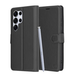 Husa Samsung Galaxy S25 Ultra Techsuit Leather Folio, negru