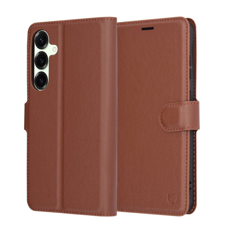 Husa Samsung Galaxy S25 Plus Techsuit Leather Folio, maro