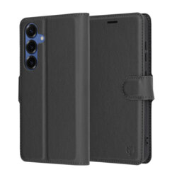 Husa Samsung Galaxy S25 Techsuit Leather Folio, negru