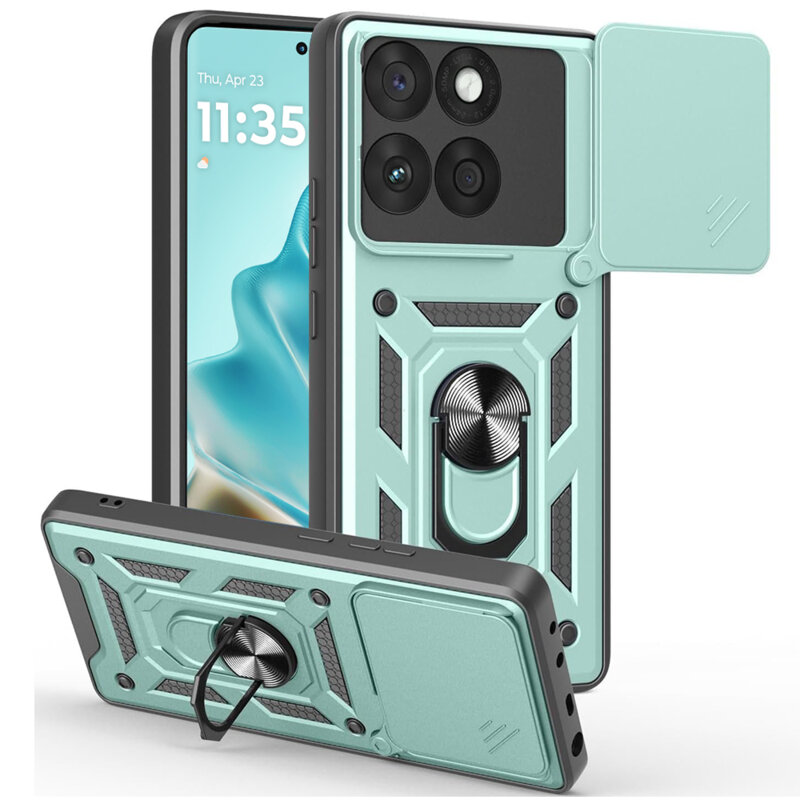 Husa Motorola Edge 60 Fusion protectie camera Techsuit CamShield Series, verde