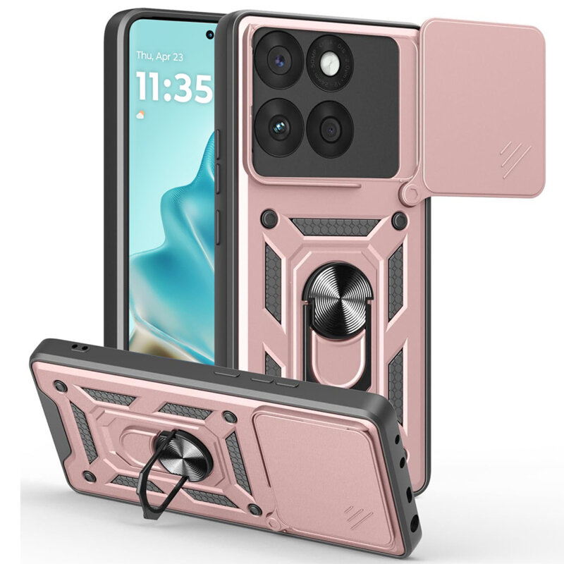 Husa Motorola Edge 60 Fusion protectie camera Techsuit CamShield Series, roz