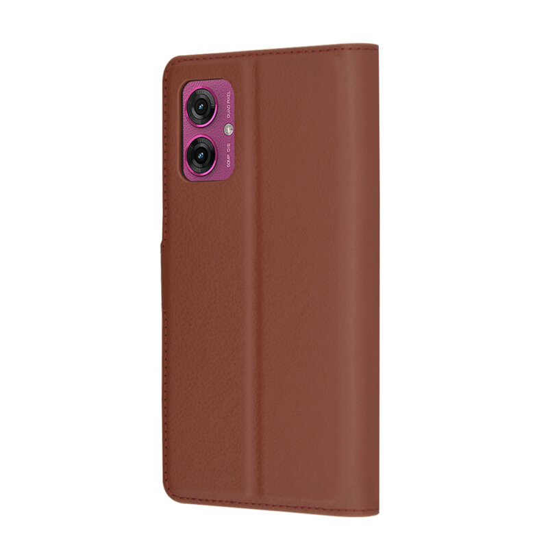 Husa Motorola Moto G55 Techsuit Leather Folio, maro